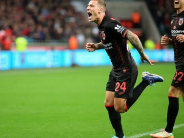 Bayer Leverkusen’s nine men beat Frankfurt as Hjulmand wins fiery debut